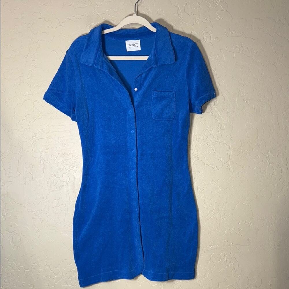Vacancy Daylight Terry Mini Dress cobalt size 8 - Picture 2 of 10